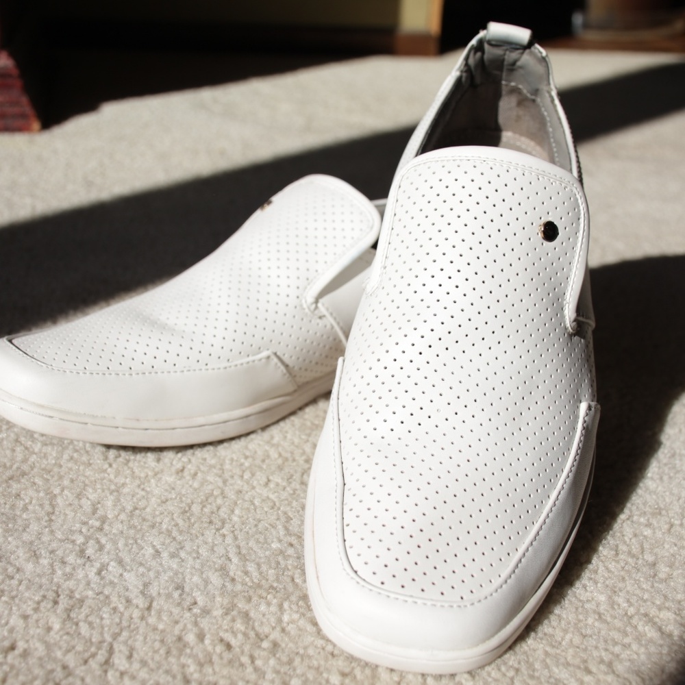 👔 Steve Madden Faderr White Leather Loafer